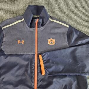 Auburn Tigers Jacket Mens Large Navy Orange NCAA Football Full Zip Under Armour